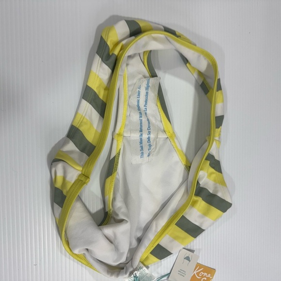 Women's Medium Coverage Hipster Bikini Bottom - Kona Sol Yellow Stripe, M 8-10 - Picture 4 of 5